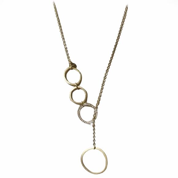 Chico’s gold circle rhinestone statement necklace - Picture 3 of 3